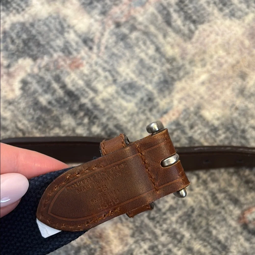 Southern Tide Kids Belt with Blue and Tan Accents